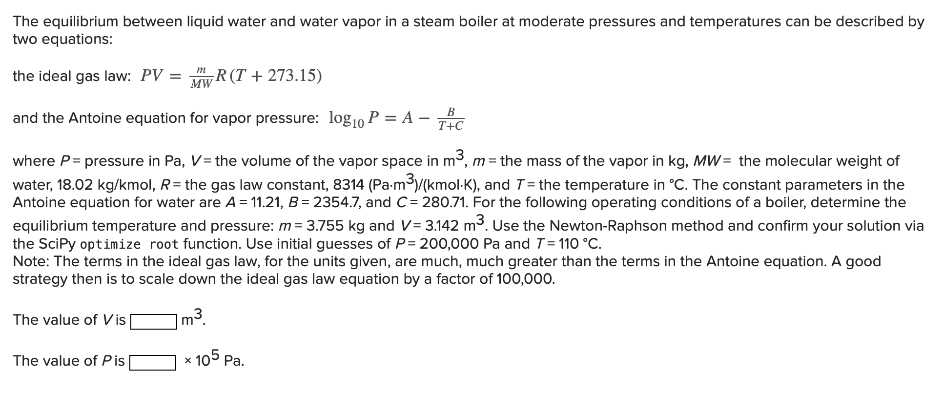 Solved The equilibrium between liquid water and water vapor