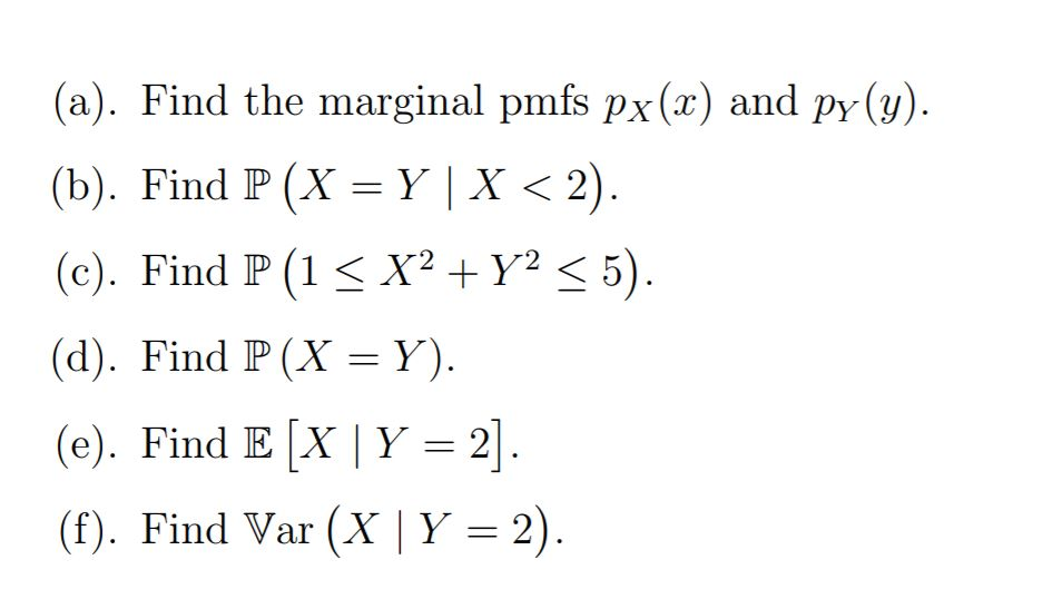 Solved Question 4. Let X And Y Be Two Discrete Random | Chegg.com