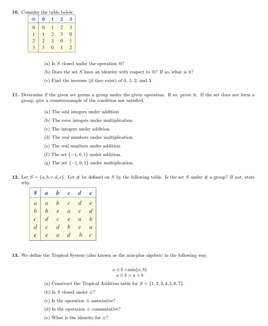 Solved 10. Consider the table below. 0 1 2 3 0 0 1 2 3 11