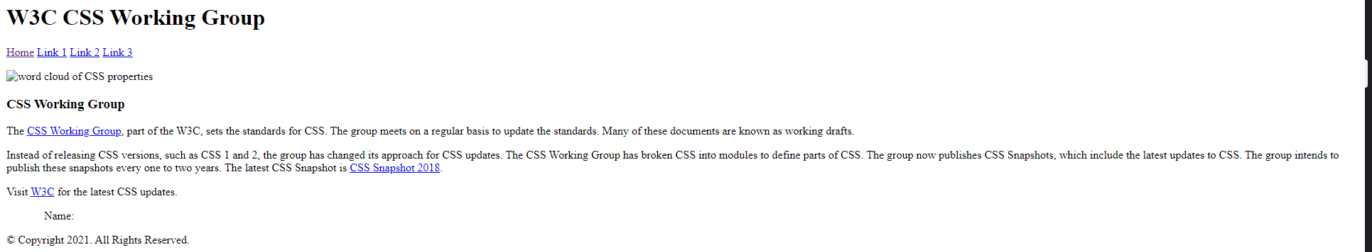 Solved CSS Working Group part of the W3C, sets the standards | Chegg.com