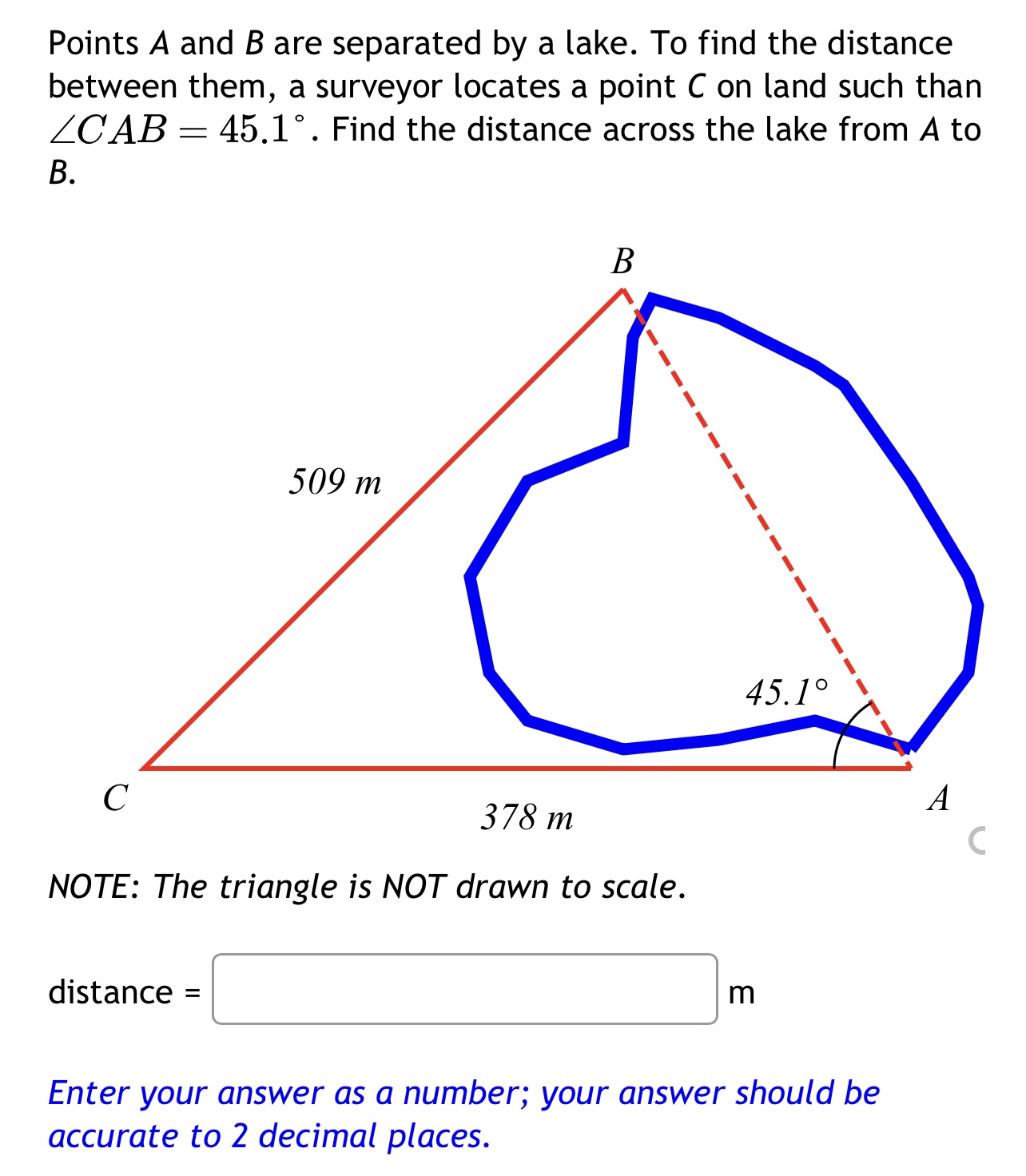 Solved Points A and B are separated by a lake. To find the | Chegg.com