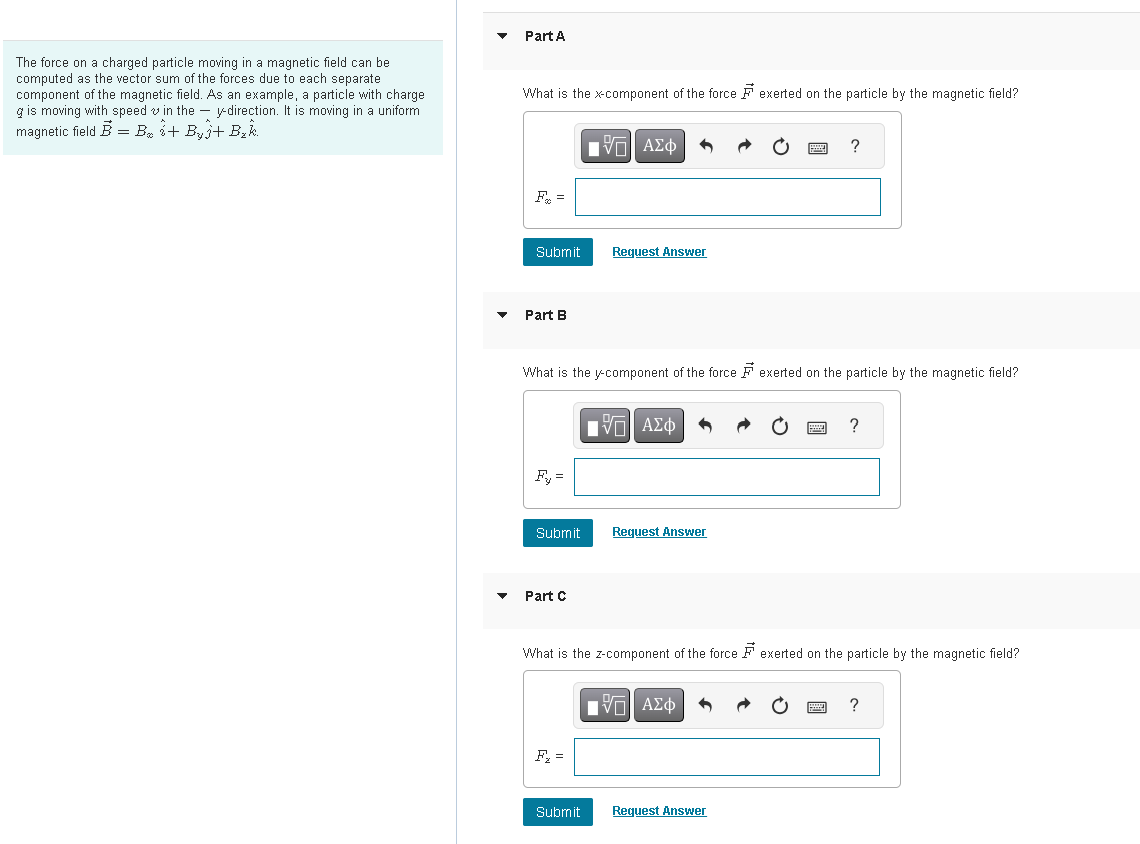 Solved The force on a charged particle moving in a magnetic | Chegg.com