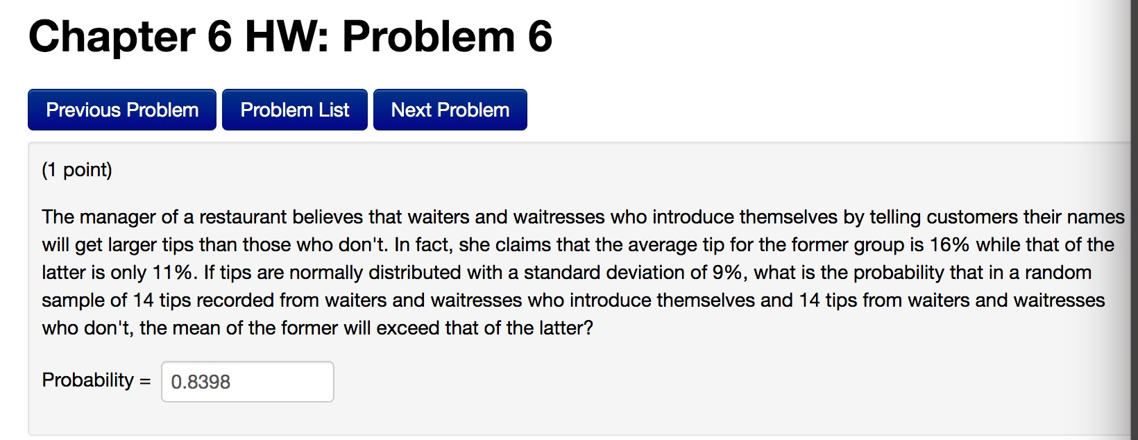 Solved Chapter 6 HW: Problem 6 Previous Problem Problem List | Chegg.com
