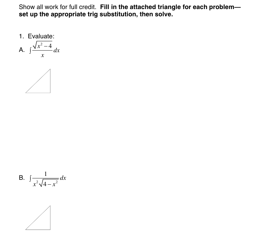 Solved Show all work for full credit. Fill in the attached | Chegg.com