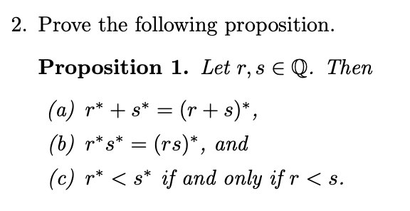 Solved Prove The Following Proposition. Proposition 1. Let | Chegg.com