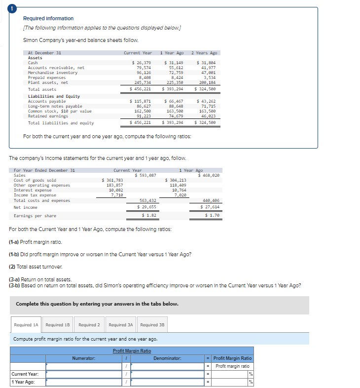 Solved Did profit margin improve or worsen in the Current | Chegg.com