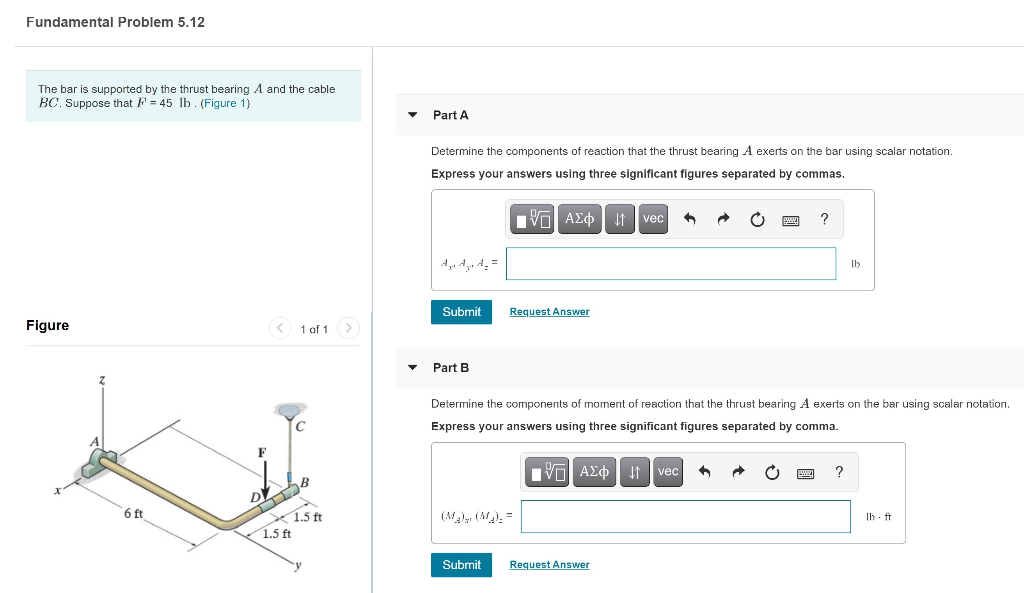 Solved Fundamental Problem 5.12 The bar is supported by the | Chegg.com