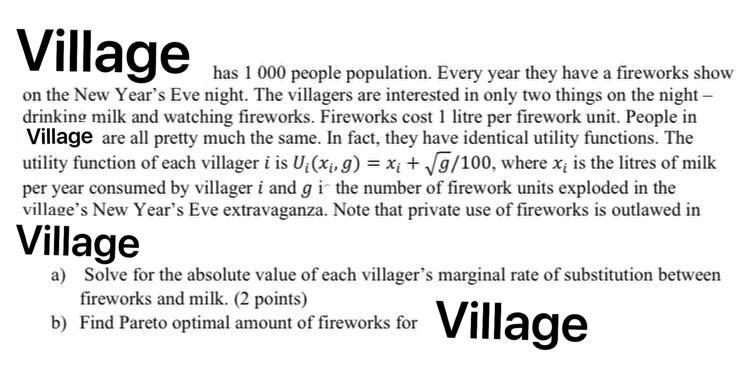 Solved Village has 1 000 people population. Every year they | Chegg.com