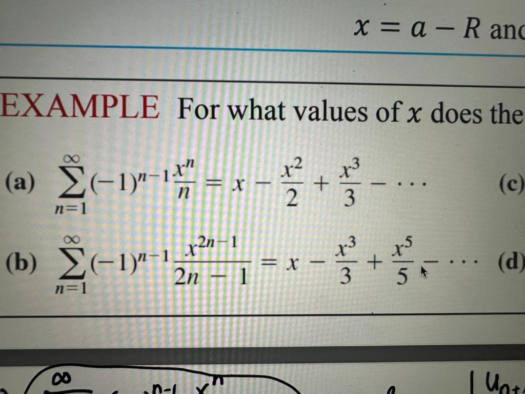 x=a−R EXAMPLE For what values of x does the (a) | Chegg.com
