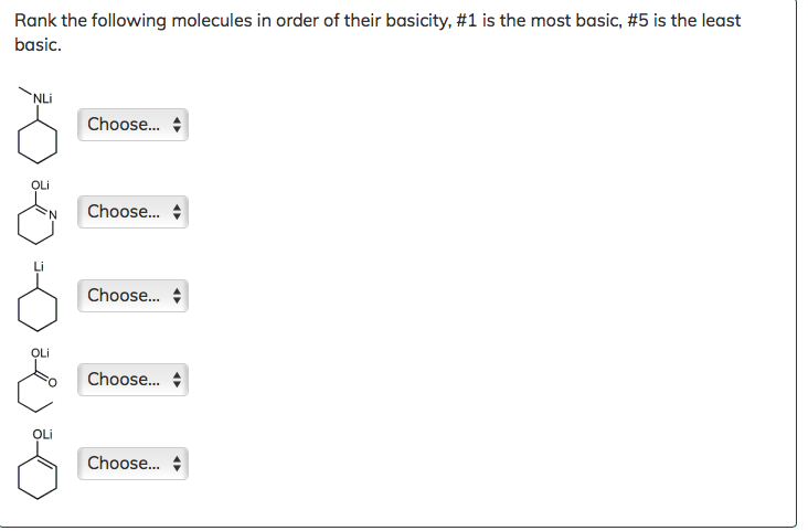 Solved Rank the following molecules in order of their | Chegg.com