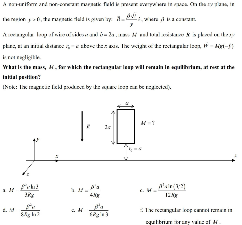 Solved A Non Uniform And Non Constant Magnetic Field Is P Chegg Com