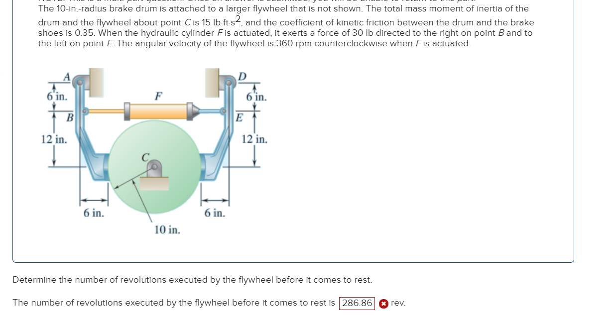 The 10 In Radius Brake Drum Is Attached To A Larger Chegg 