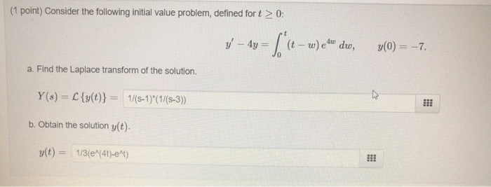 Solved (1 Point) Consider The Following Initial Value | Chegg.com