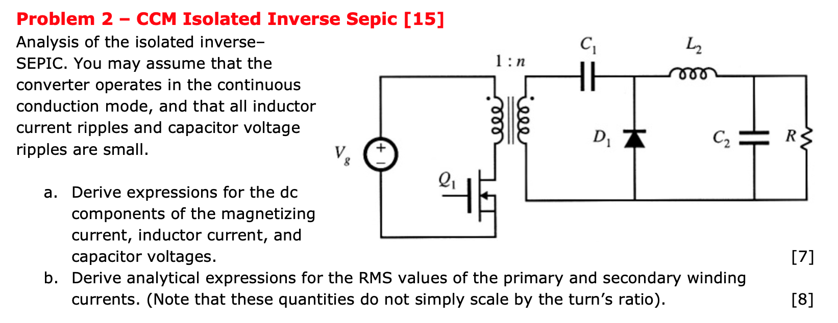 Solved 1:n eee ieee C₂ R Problem 2 - CCM Isolated Inverse | Chegg.com