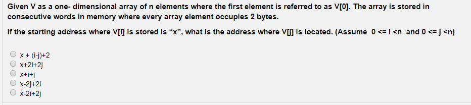 Solved Given V As A One Dimensional Array Of N Elements W