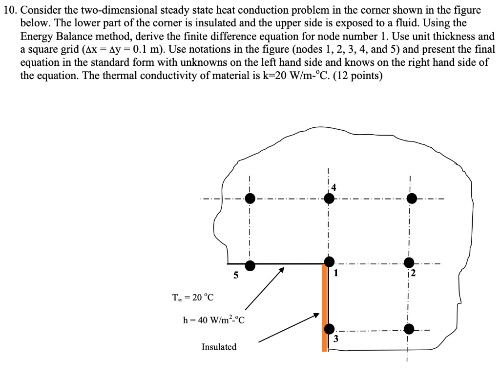 Solved 10. Consider the two-dimensional steady state heat | Chegg.com