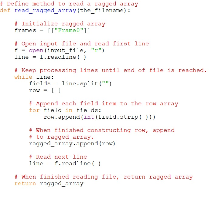 Solved IN PYTHON Loop over each frame in the frames array | Chegg.com