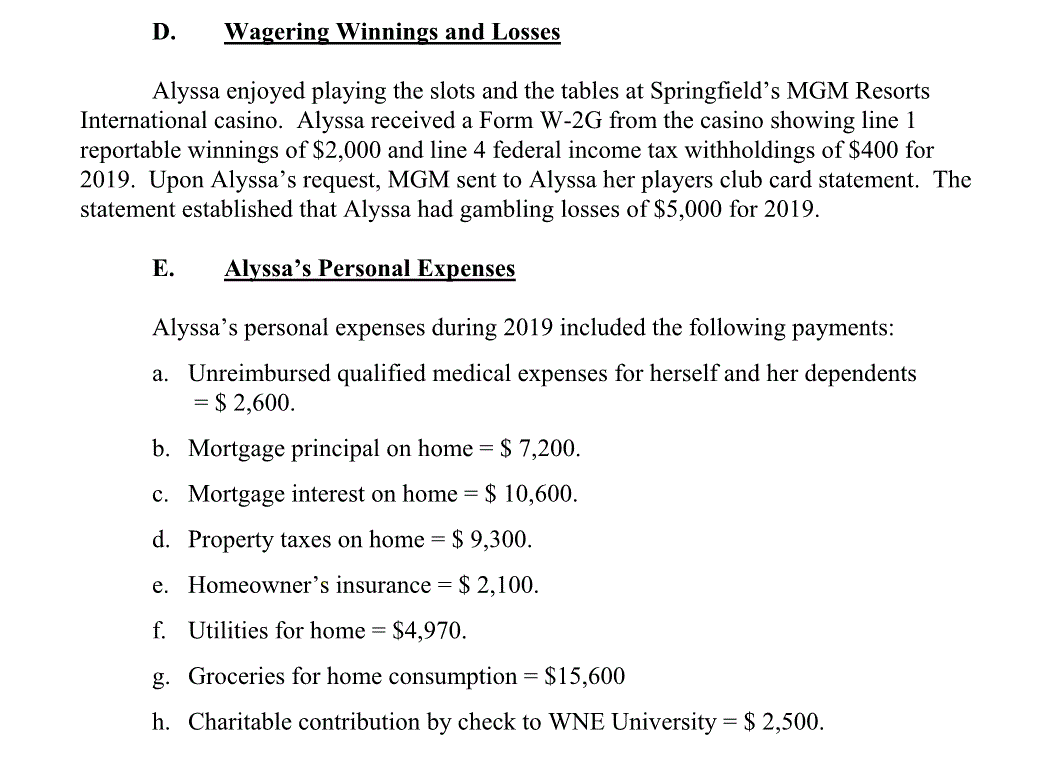 Casino win loss statement taxes