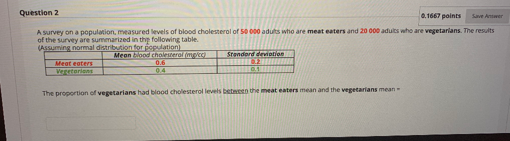 Solved uestion 13 0.1667 points Save A survey on a | Chegg.com