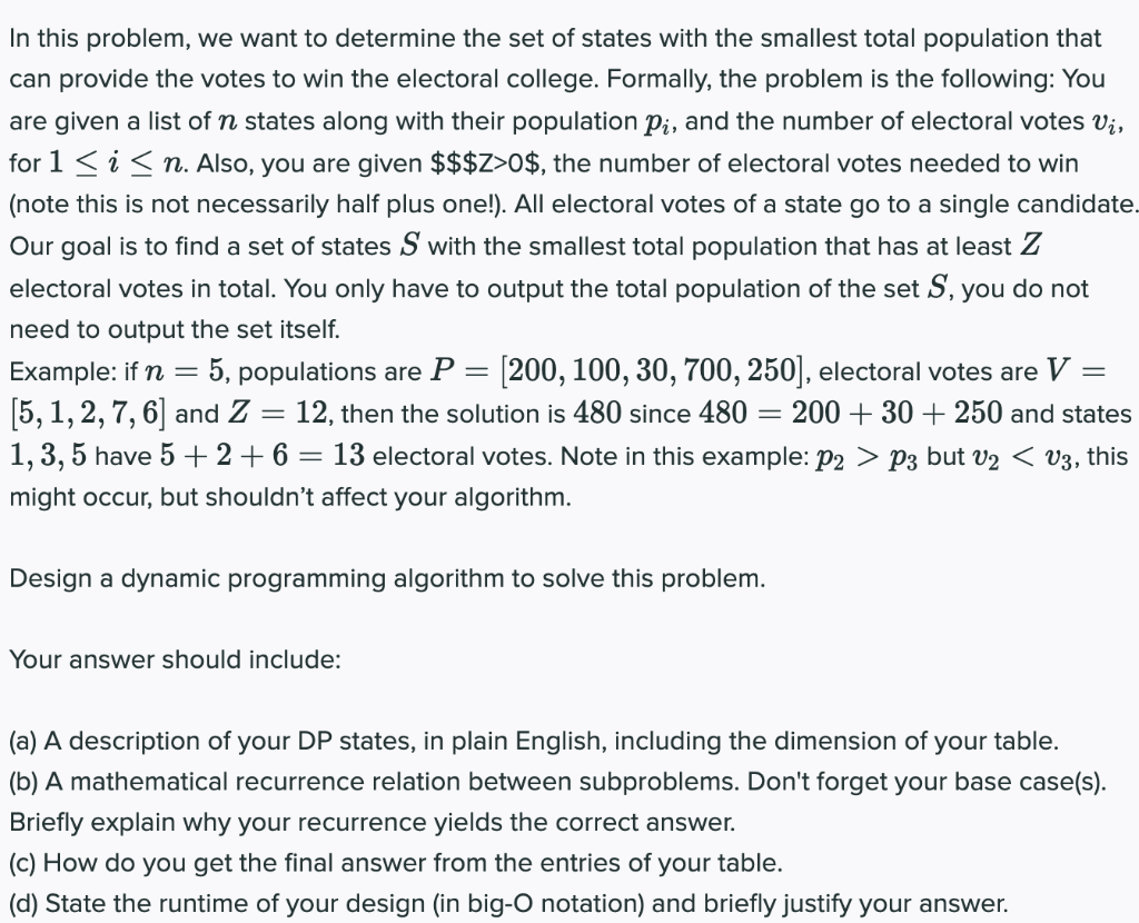 Solved can provide the votes to win the electoral college. | Chegg.com