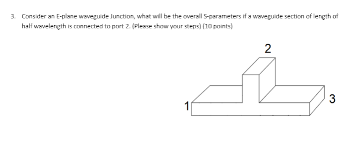 Solved 3. Consider an E-plane waveguide Junction, what will | Chegg.com