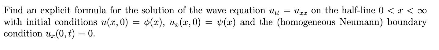 Solved Find an explicit formula for the solution of the wave | Chegg.com
