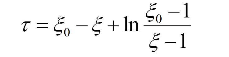 Solved τ=ξ0−ξ+lnξ−1ξ0−1 | Chegg.com