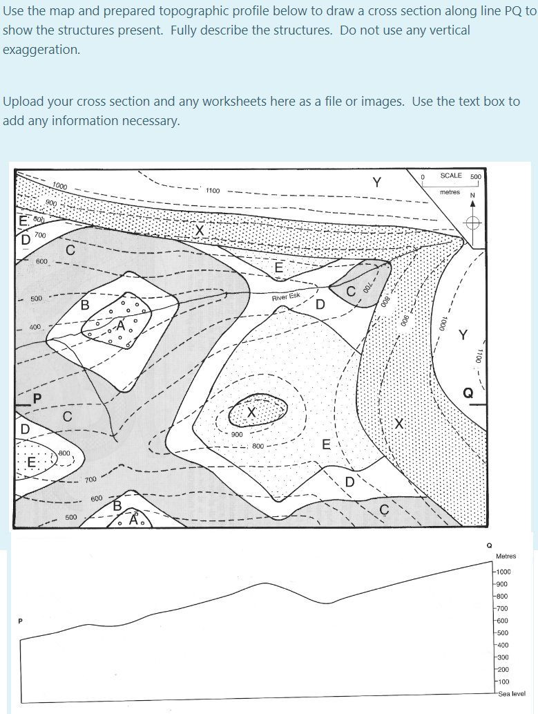 Solved Use The Map And Prepared Topographic Profile Below To | Chegg.com