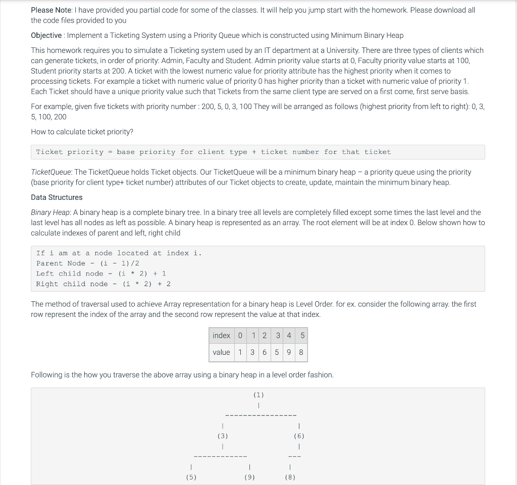 Please Note: I have provided you partial code for | Chegg.com