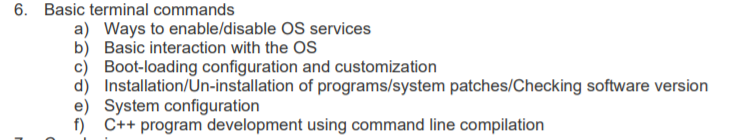 Solved 6. Basic terminal commands a) Ways to enable/disable | Chegg.com