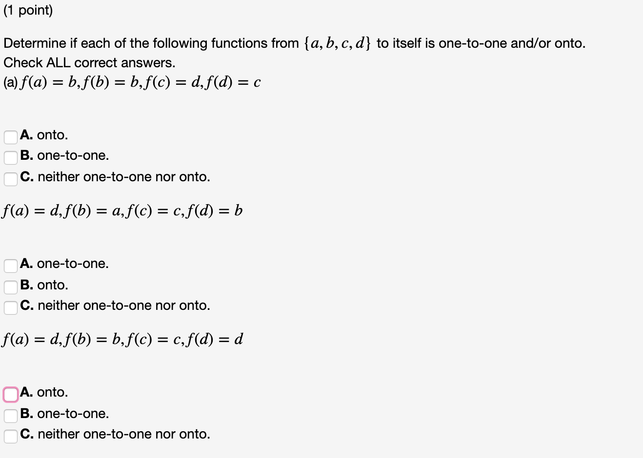 Solved 1 Point Determine If Each Of The Following