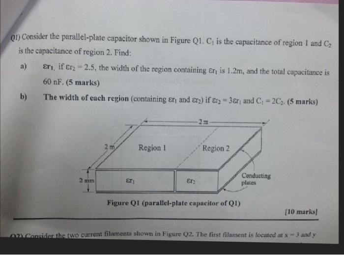 Solved O) Consider The Parallel-plate Capacitor Shown In | Chegg.com