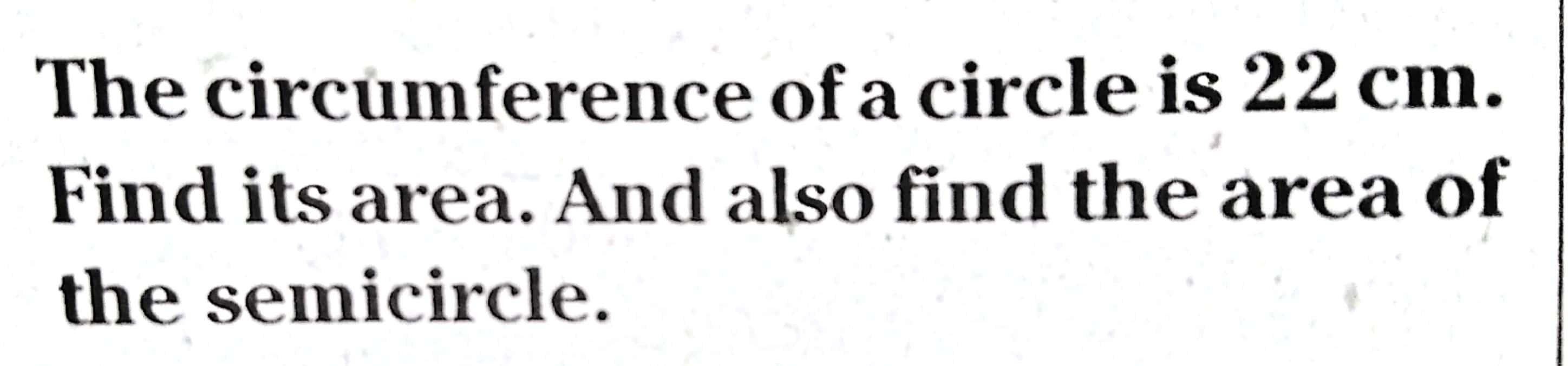 find the diameter of a circle whose circumference is 22 cm