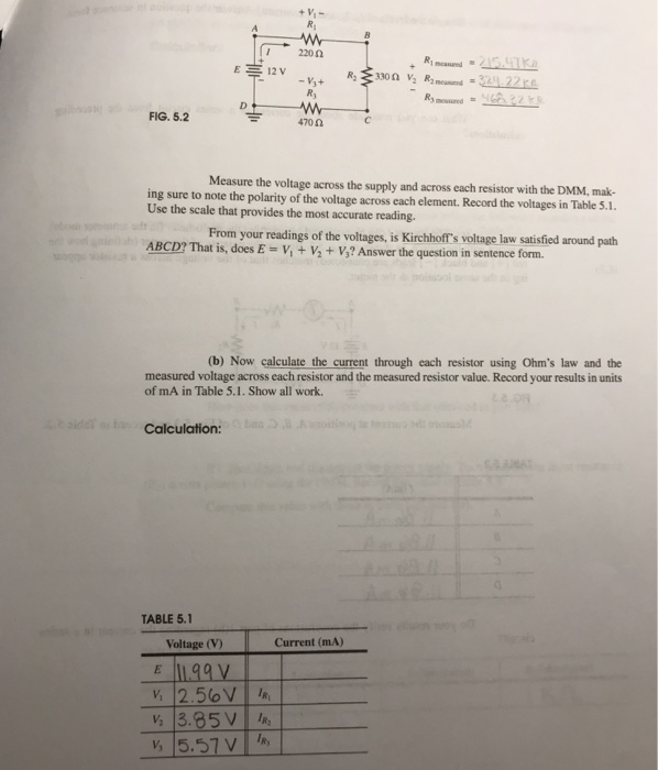 Solved Part 1 Basic Measurements (a) Construct The Circuit | Chegg.com