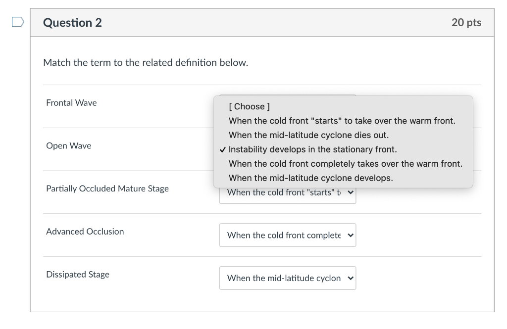 Solved Question 2 20 pts Match the term to the related | Chegg.com