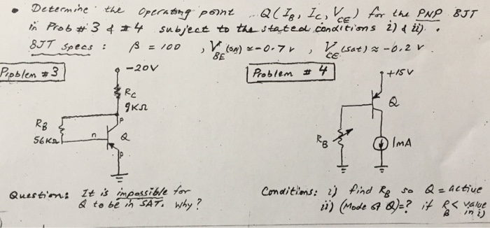 Solved Determine The Operating Point Q(I_B, I_C, V_CE) For | Chegg.com