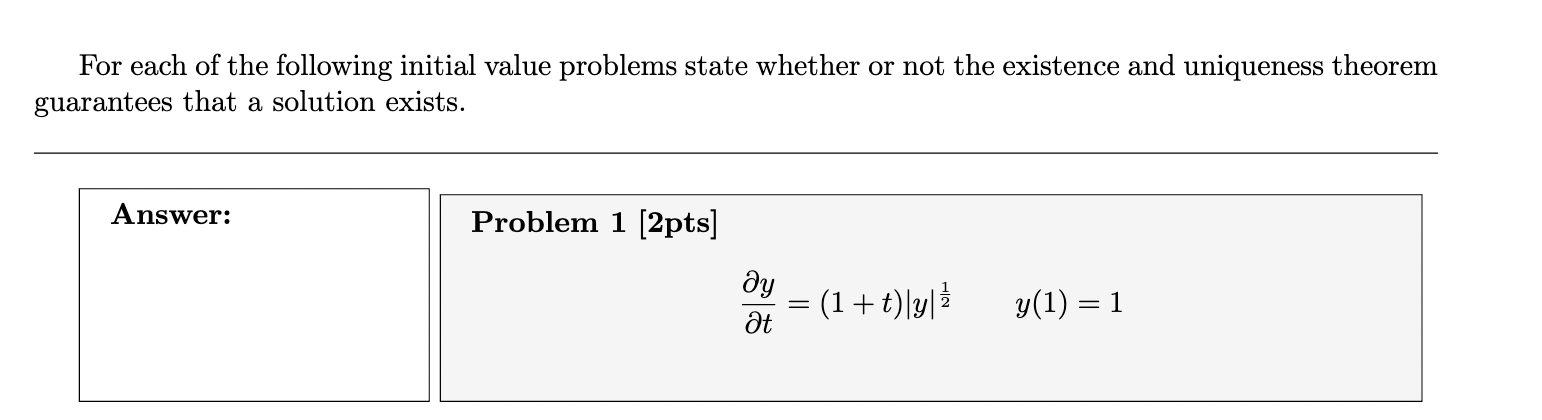 Solved For Each Of The Following Initial Value Problems