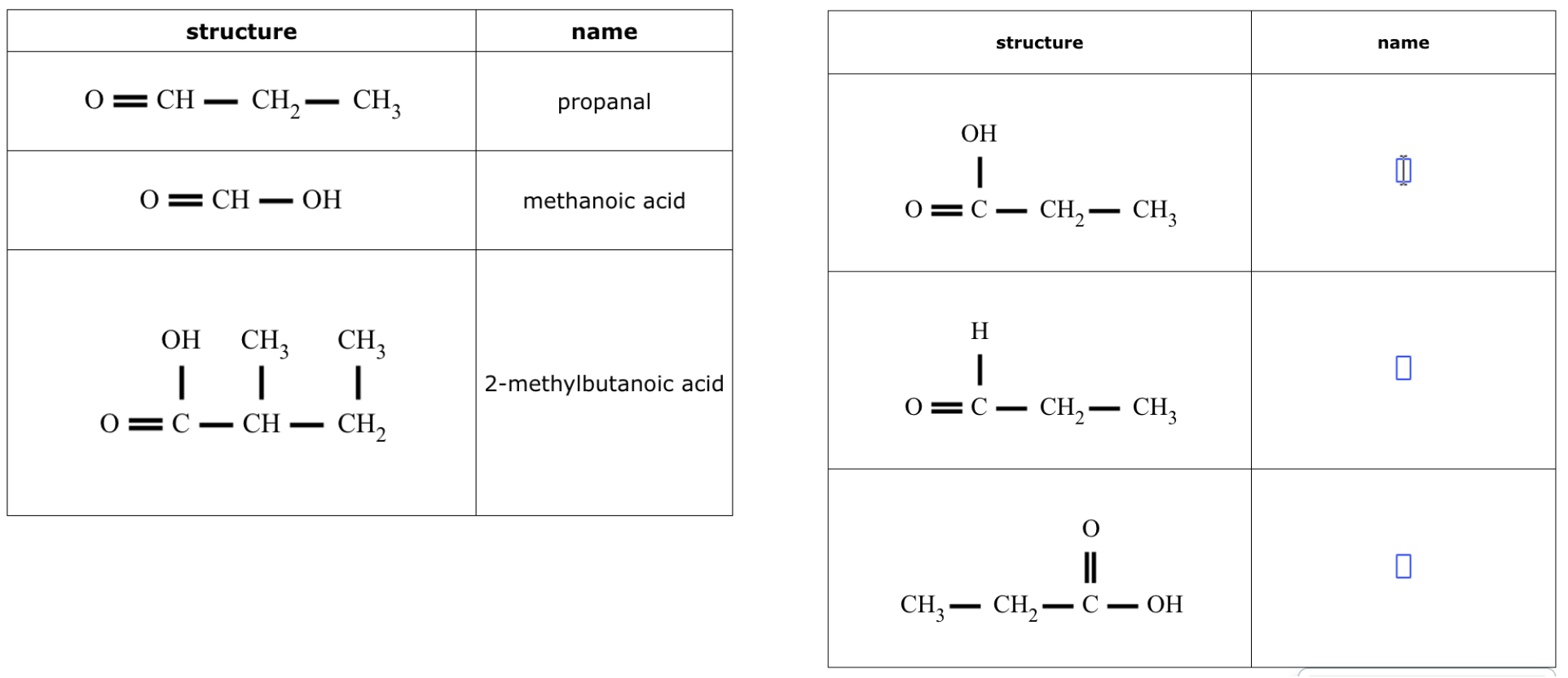 Solved Name these organic compounds. They are all aldehydes | Chegg.com