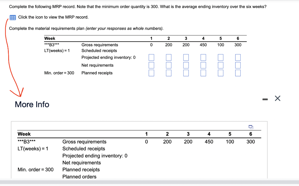 Solved Complete the following MRP record. Note that the | Chegg.com