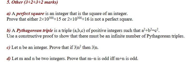 Solved a) A perfect square is an integer that is the square | Chegg.com
