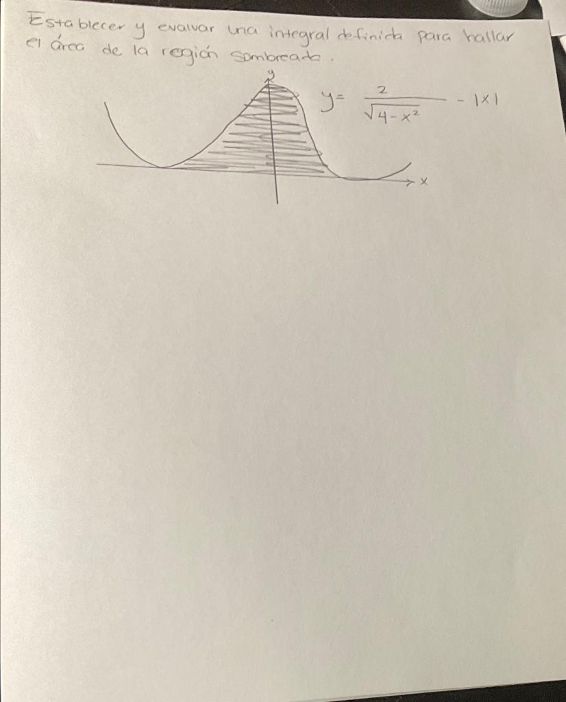 Establecer y evaluar una integral definida para hallar el área de la región sombreads. ya 3 1 4 4 2 1x1 -