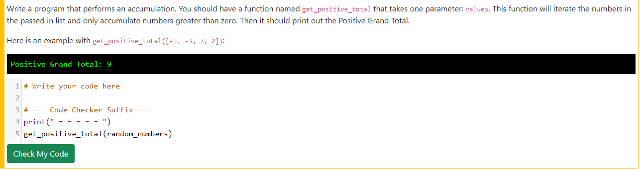 Solved Write a program that performs an accumulation. You | Chegg.com