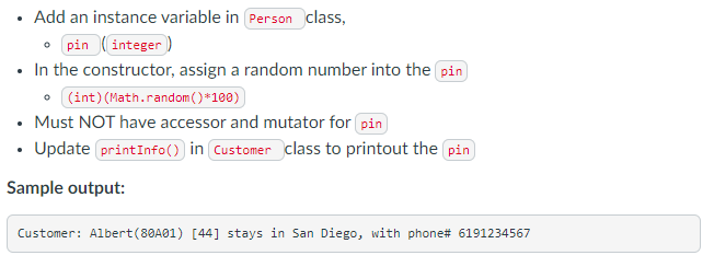 Solved - Add an instance variable in class, - In the | Chegg.com