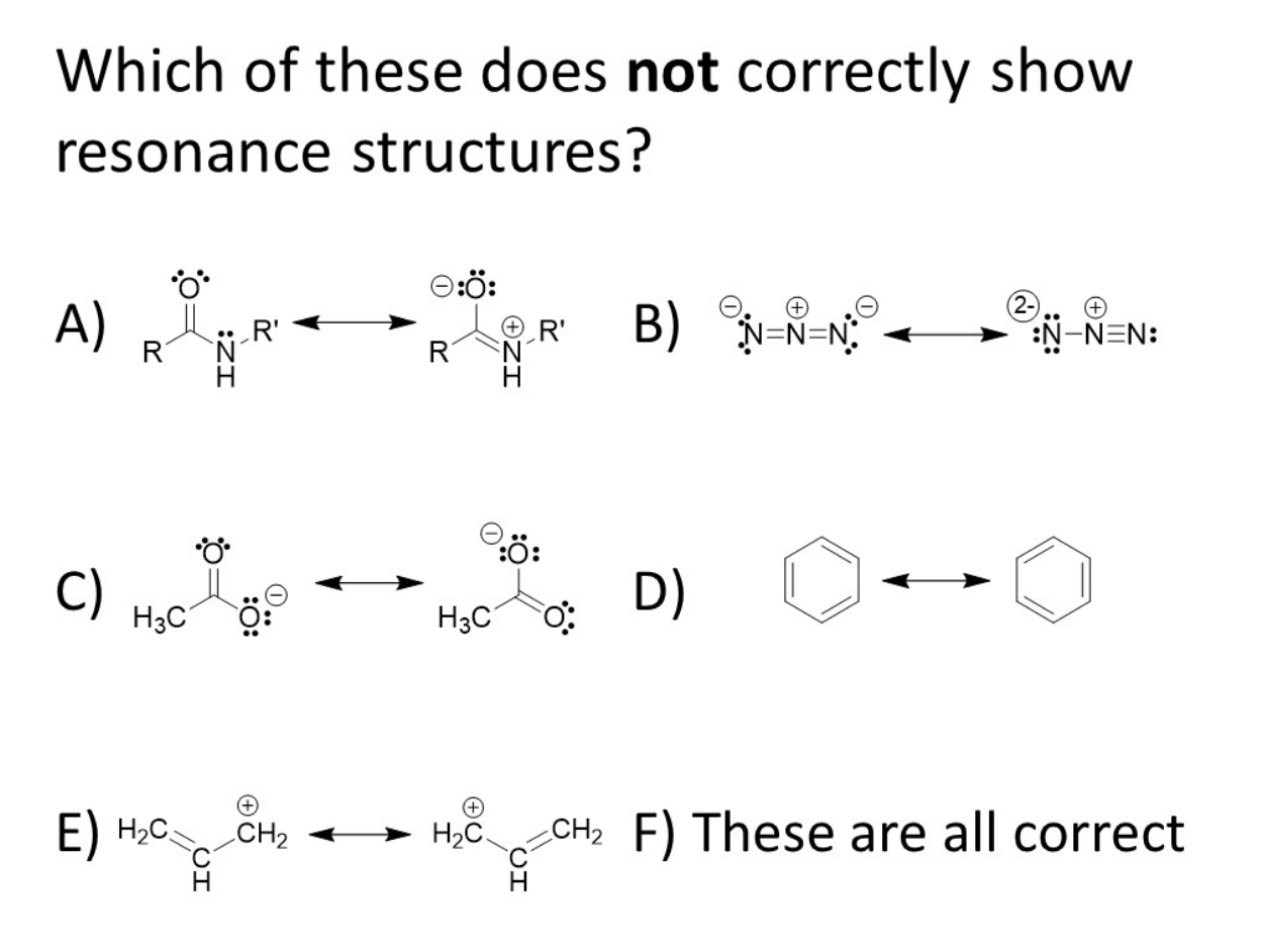 Solved Which of these does not correctly show resonance | Chegg.com
