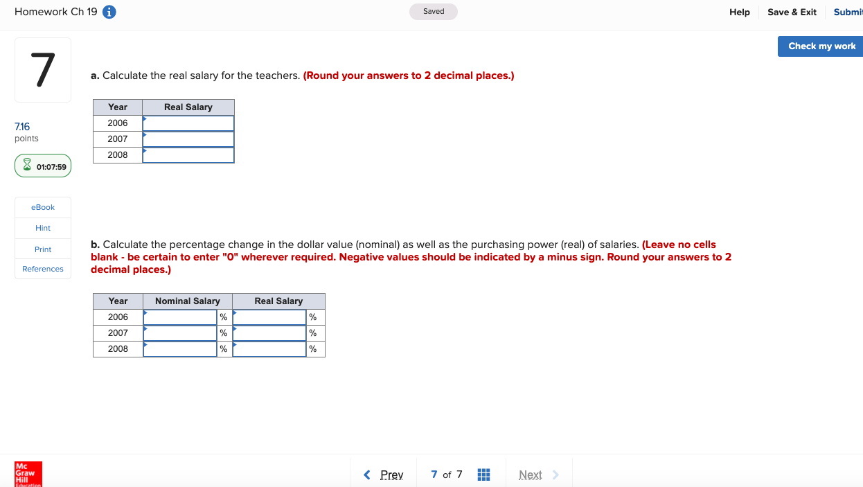 Solved Homework Ch 19 Saved Help Save & Exit Submit Check my | Chegg.com