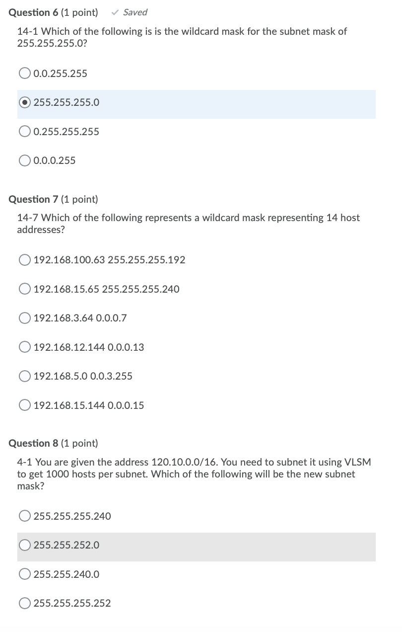 Solved Question 1 (1 point) 4-7 You've been given the | Chegg.com