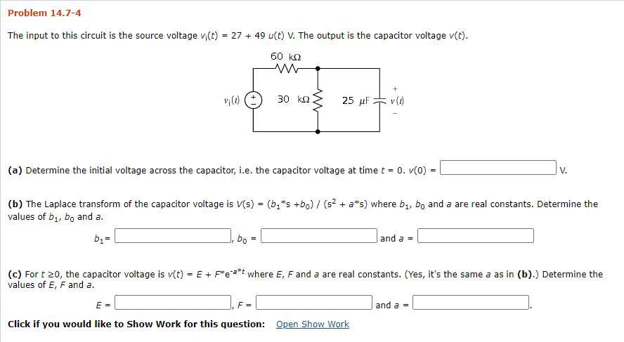 Solved Problem 14 7 4 The Input To This Circuit Is The So Chegg Com