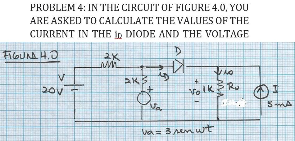 Solved PROBLEM 4: IN THE CIRCUIT OF FIGURE 4.0, YOU ARE | Chegg.com