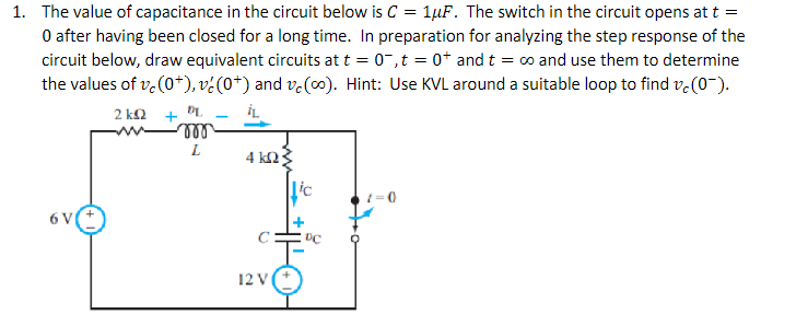 Solved The value of capacitance in the circuit below is | Chegg.com