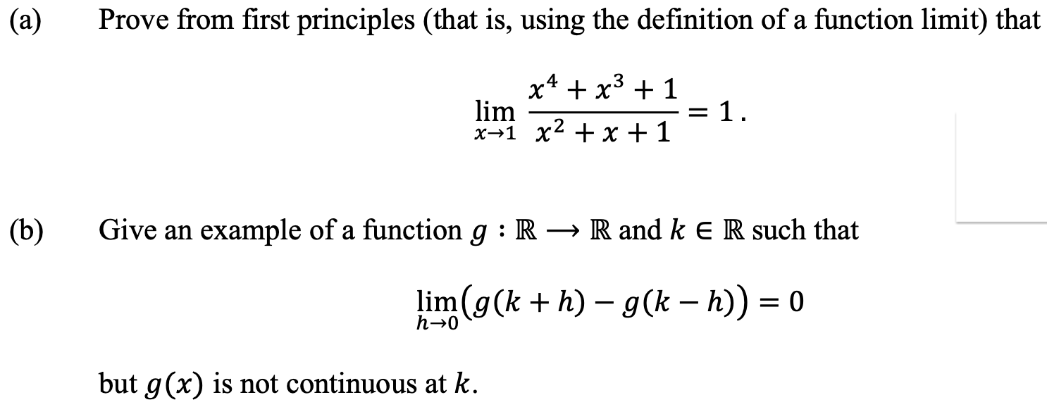 Solved Prove from first principles (that is, using the | Chegg.com